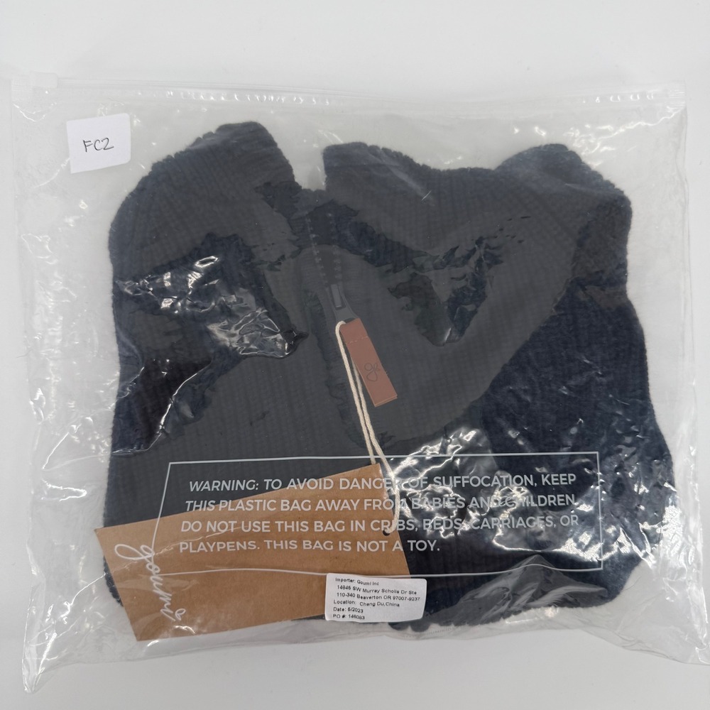Goumi Kids Black Knit Full Zip Hooded Sweater 6-12 Months - Picture 8 of 8